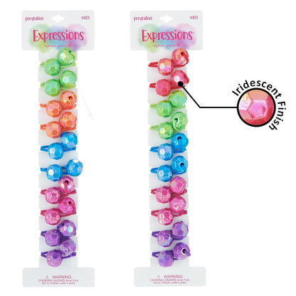 20pc Ponytailers Balls Elastics 18mm Round Opaque Multicolored Twin Beads Bauble Holders Toddler Kids Braiding Styling