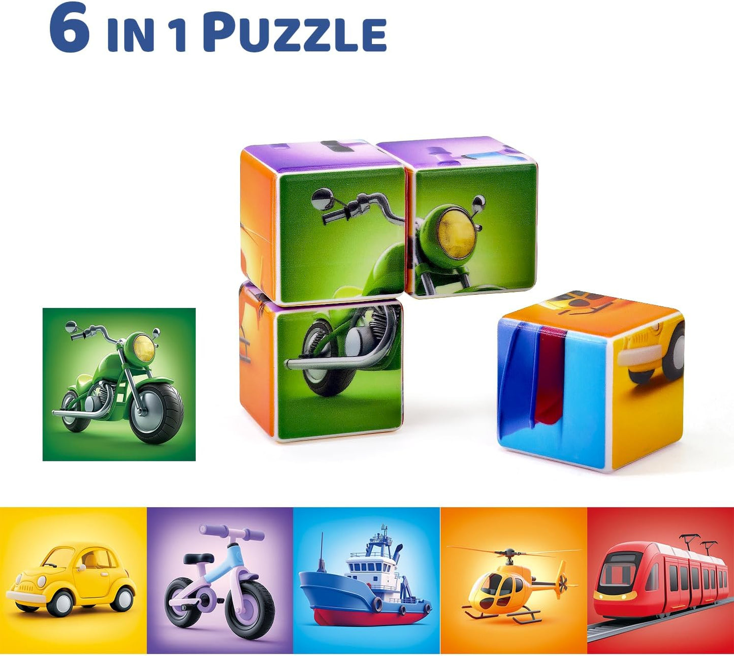 Pairez Toys Random 4 Sets of Magnetic Blocks for Toddlers, 4 Packs Total 16 PCS & 24 Patterns, Magnetic Puzzles for Kids 1-3, Preschool Learning Classroom Must Haves Puzzle Toys