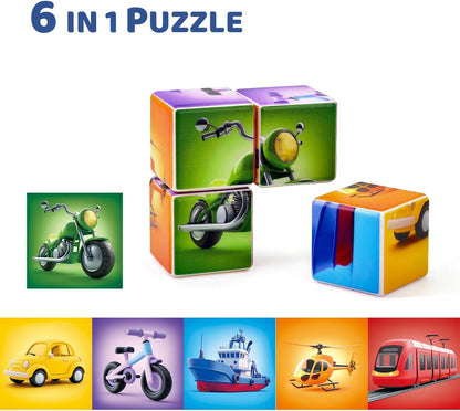 Pairez Toys Random 4 Sets of Magnetic Blocks for Toddlers, 4 Packs Total 16 PCS & 24 Patterns, Magnetic Puzzles for Kids 1-3, Preschool Learning Classroom Must Haves Puzzle Toys