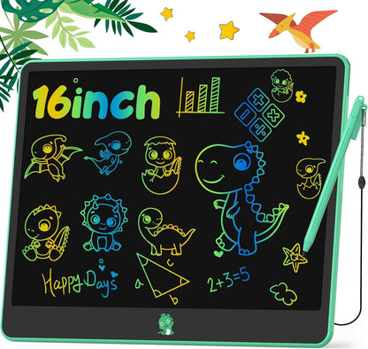 Hockvill LCD Writing Tablet for Kids 16 Inch, Toys for Girls Boys Drawing Pad for 3 4 5 6 7 Year Old Kids Toys, Christmas Birthday Gift for Kids, Toddler Doodle Board Travel Essentials - Pink