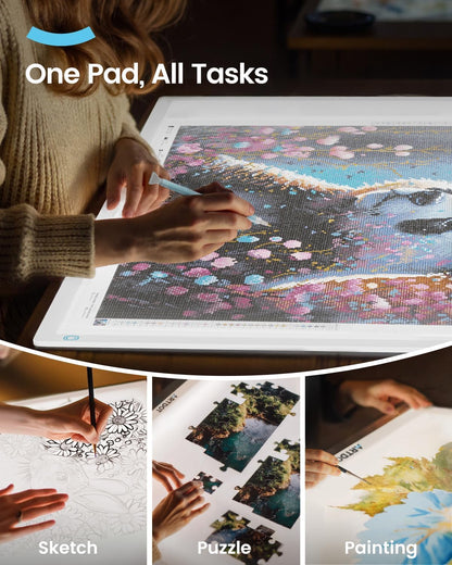 ARTDOT A4 LED Light Pad for Diamond Painting Kits for Adults, USB Powered Adjustable Brightness Diamond Art Light Board with Accessories