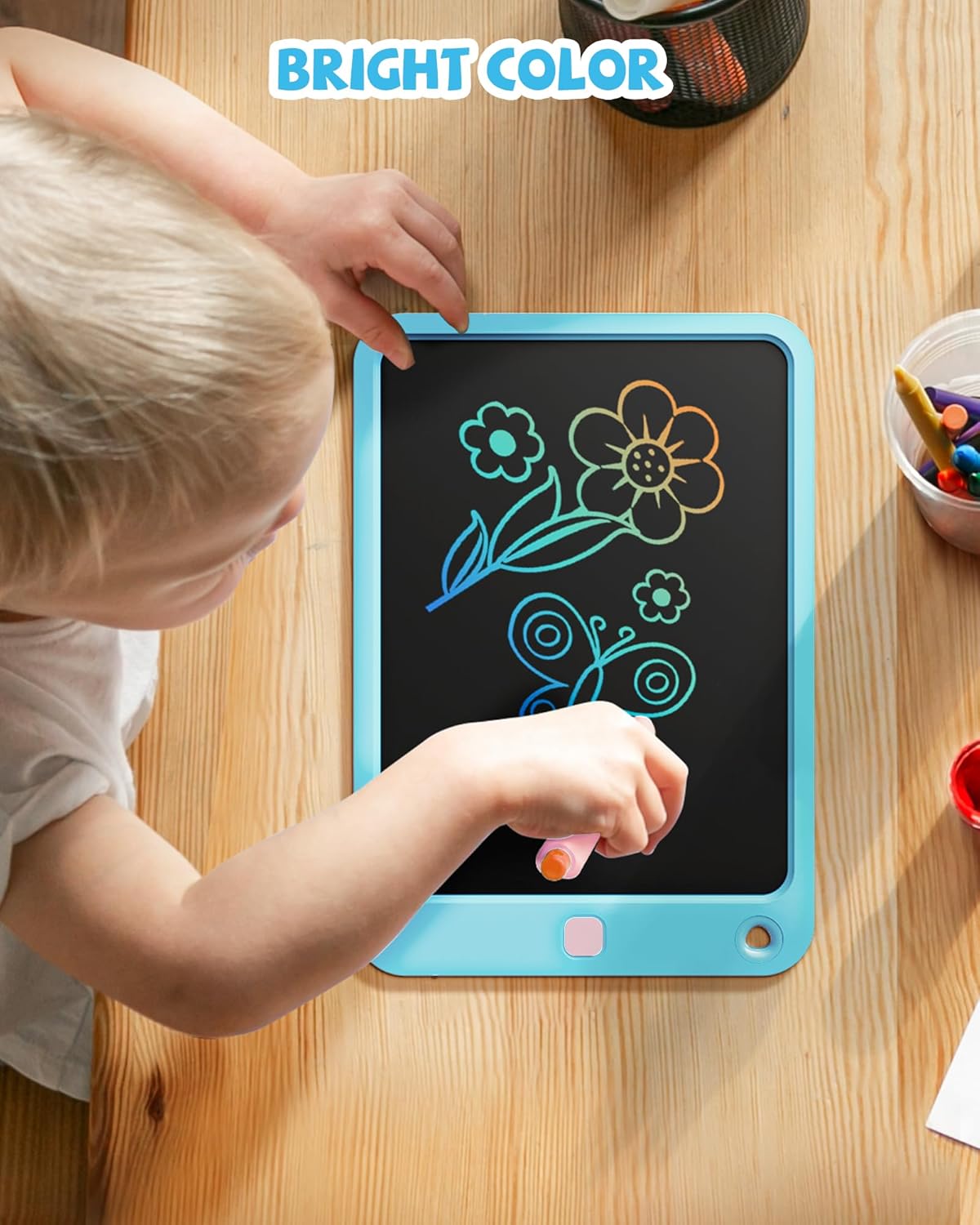 LCD Writing Tablet 10 Inch, Toys for 3 4 5 6 7 8 9 10 Year Old Boys Girls, Colorful Doodle Board Drawing Tablet, Gift for Boys Toddlers Age 3-12 Years, Memo Board, Drawing Pads with Lanyard(Blue)