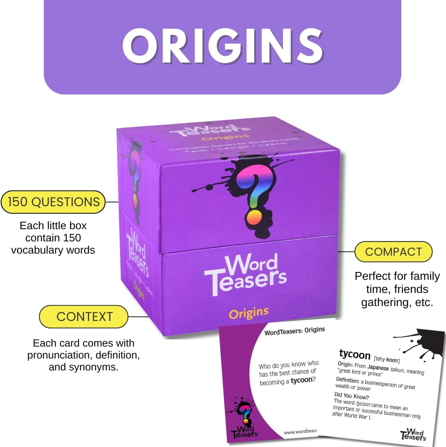 ? WORD TEASERS Junior - Vocabulary Word Game for Kids 8+ - Fun Family Conversation Starters - Reading Games for Elementary & Middle School - 150 Vocabulary Flash Cards/Conversation Cards
