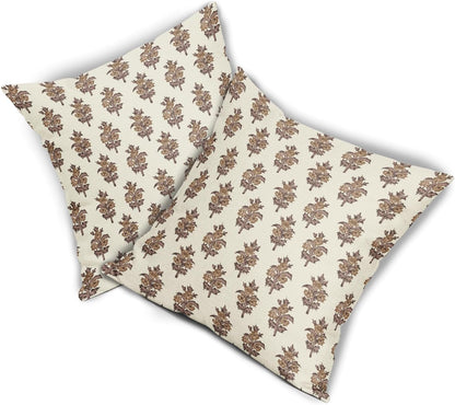 Sage Green Blue Floral Block Print Pillow Covers 18x18 Set of 2 Spring Flower Pattern Decorative Throw Pillowcases Outdoor Rustic Farmhouse Square Cushion Cases Decor for Home Couch Sofa Bed