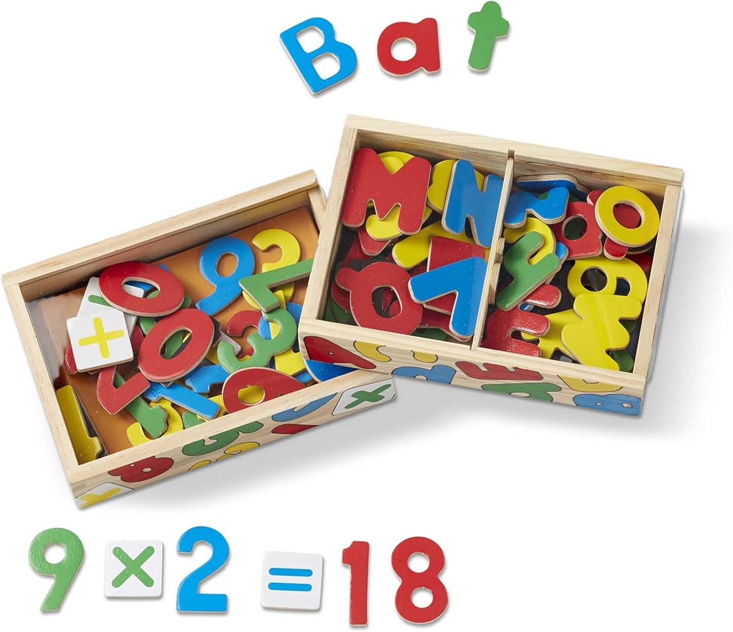 Melissa & Doug 52 Wooden Alphabet Magnets in a Box - Uppercase and Lowercase Letters
