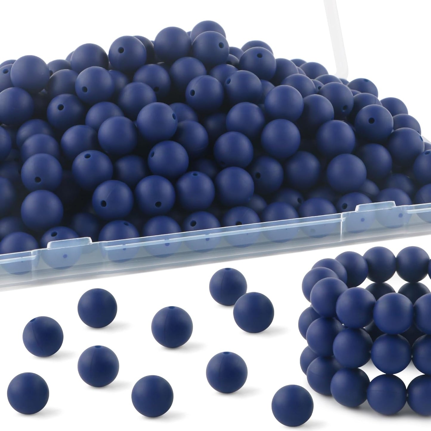 65Pcs 19mm Silicone Beads for Keychain Making Bracelet Necklace, Bulk Round Silicone Beads for Pens（Christmas Green） - Colors A