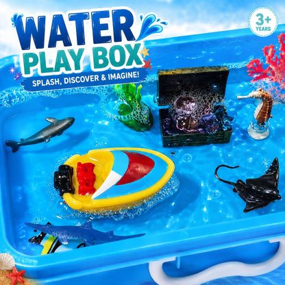 AGENTLAN Ocean Sensory Bin, Ocean Sensory Water Toys with Sea Animal for Toddlers Boys and Girls, Kids Toys Gift Sand Box for Age 3 4 5 6 7 8