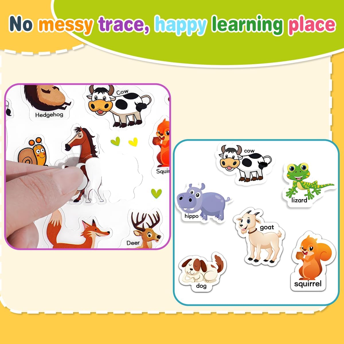 FUNCLASS 4 Pack Reusable Sticker Books for Toddlers 3,Toddler Sticker Books for Travel,Quiet Sticker Books for Kids,Kids Jelly Sticker Books with Animal,Dinosaur,Vehicles,Farm,Toddler Birthday Gifts