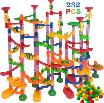 232 PCS Marble Toy Premium Set,STEM Educational Building Block Toy,Marble Track Race Set with 45 Marbles for Boys & Girls,Construction Building Blocks Toys for Kids