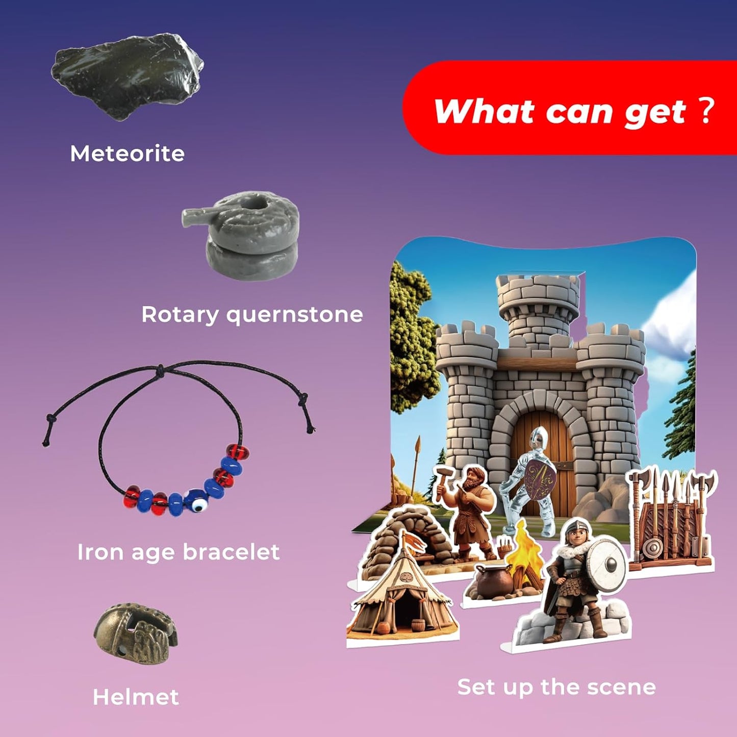 EDUMAN Stone Ages Fossil Dig Kit for Kids, Dig it Up Ancient Creatures Kit, Archaeology Kits with Mining Kit Tools, Educational Toys & Stem Toys for Kids Age 6 for Boys Girls