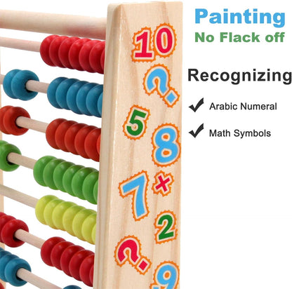 Sealive Wooden Counting Toy - 50 Beads Abacus for Kids Math, Cartoon Giraffe Counters for Kids, Counting Toys for Preschool Learning & Development, Develops Coordination, Motor Skills
