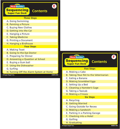 Super Duper Publications | HearBuilder Sequencing Flash Card Fun Deck | Educational Learning Resource for Children