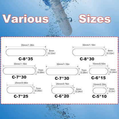 Magnetic Stir Bars with Magnetic Retriever Set, Lab Mixed Size PTFE Magnetic Stirrer Mixer Stir Bars PTFE Stiring Rod, 8x35mm, 8x30mm, 8x28mm, 7x30mm Magnetism for Laboratory Home DIY Project