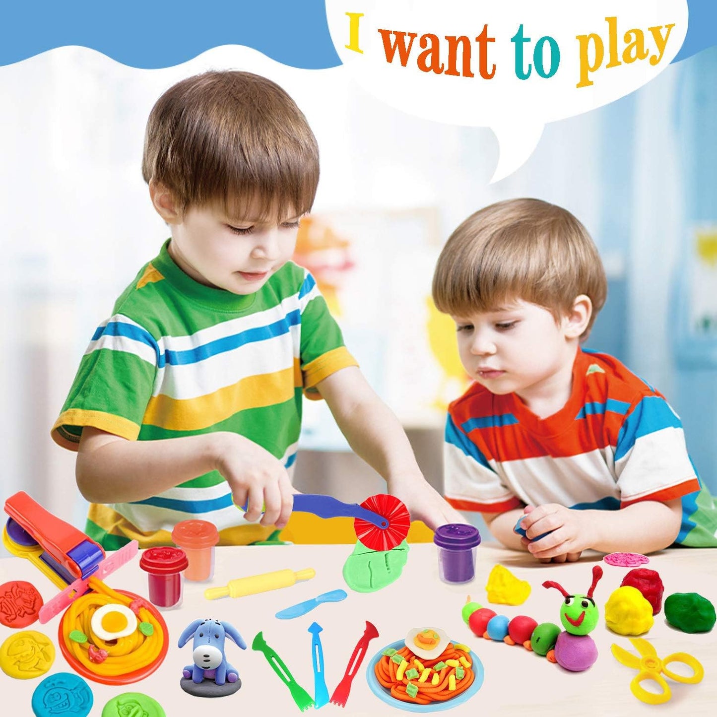 36-Piece Dough Tool Set for Kids Ages 3-8 – Includes Animal Cutters, Rolling Pins, Rollers, Random Colors