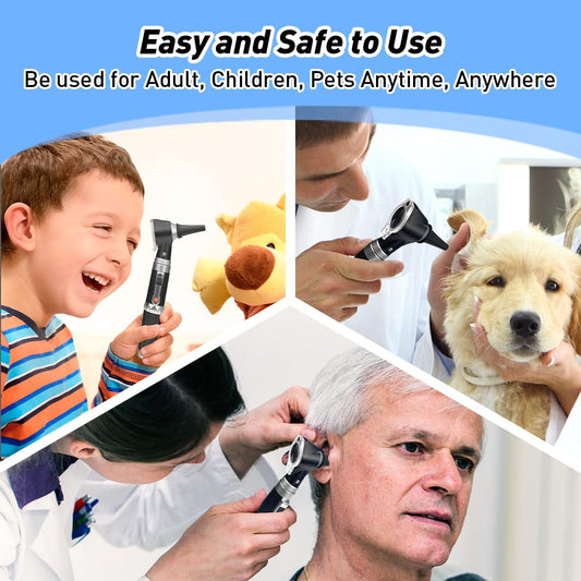 Scian Otoscope - Ear Scope with Light, Ear Infection Detector and Pocket Ear Checker Kit with 3X Magnify Lens, Suitable for Kids, Adults, Doctors, Pets(Pink)