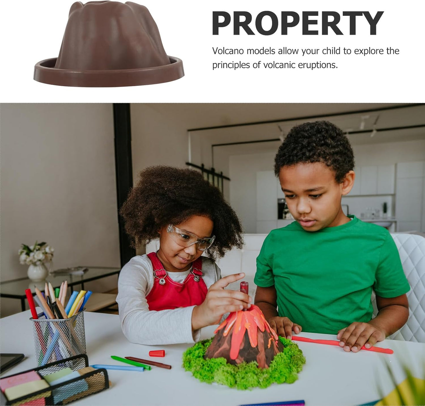 6pcs Small Volcano Model Kit Science Project DIY Volcano Building Props for Educational Exploration Safe Eruption Simulation
