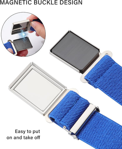 AWAYTR 3 PCS Kids Adjustable Magnetic Belts - Easy to Use Magnetic Buckle Belt for Boys and Girls