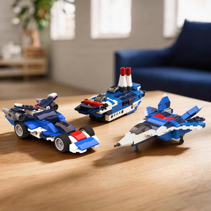 Apitor 12-in-1 STEM Building Blocks Kit for Kids Ages 4-8 | 139 Pcs Creative Construction Toy with Digital App & Paper Manual | Fighter Jet Model Build Robot DIY Activity Toy for Ages 6+ Years