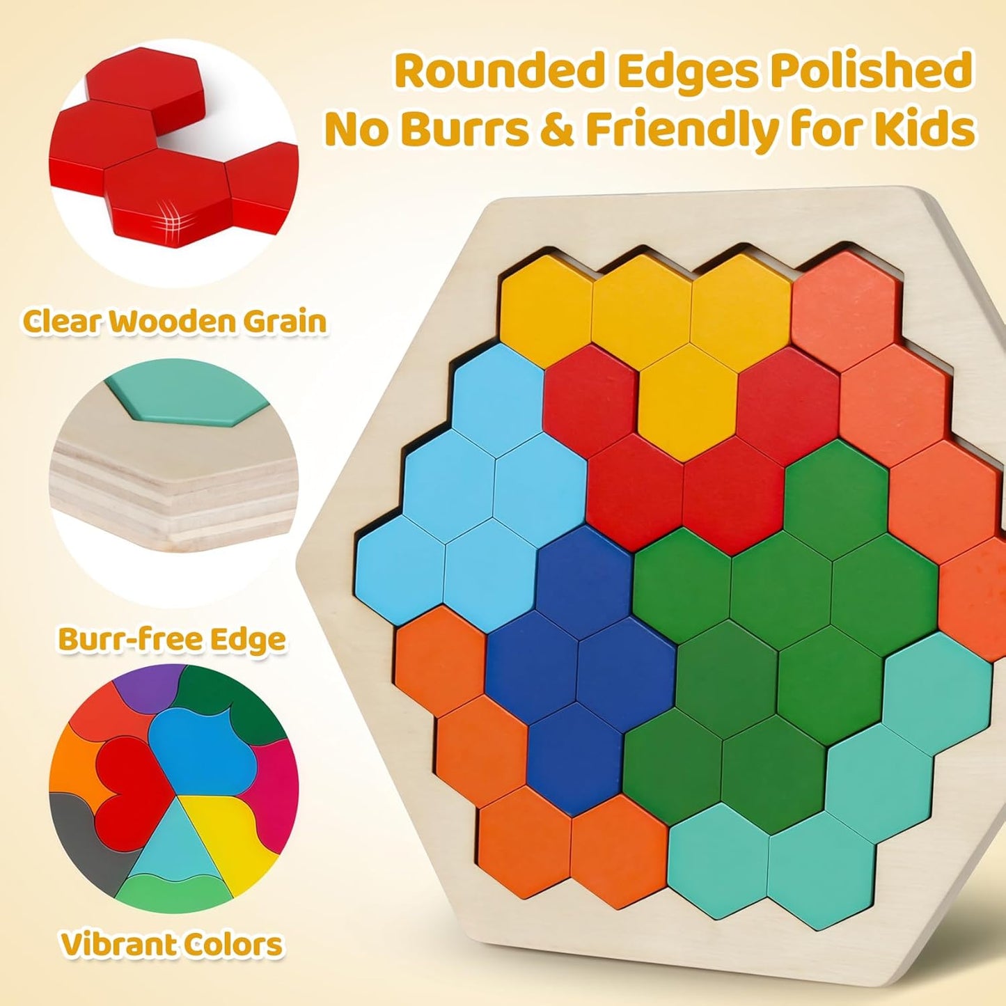 Wooden Puzzles Blocks Brain Teasers Logic Games for Classroom & Party Times,Jigsaw Puzzle Intelligence STEM Montessori Educatioanl IQ Toys Games for Kids Boys Girls Ages 3+ (3 Pack)