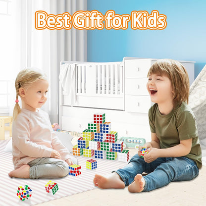 Mini Cube Puzzle Party Favors for Kids: 28 Pack 1.18in 3x3 Magic Cube School Rewards & Classroom Prize for Students - Birthday Valentines Easter Stress Relief Toys Goody Bag Filler Gifts