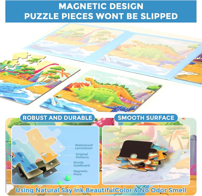 Magnetic Puzzles for Toddlers 1-3, Cartoon Mermaid Magnet 3 in 1 Jigsaw Puzzle, Kids Travel Puzzles Toys, Preschool Learning Toy for Kids 1-8 Year (Mermaid)