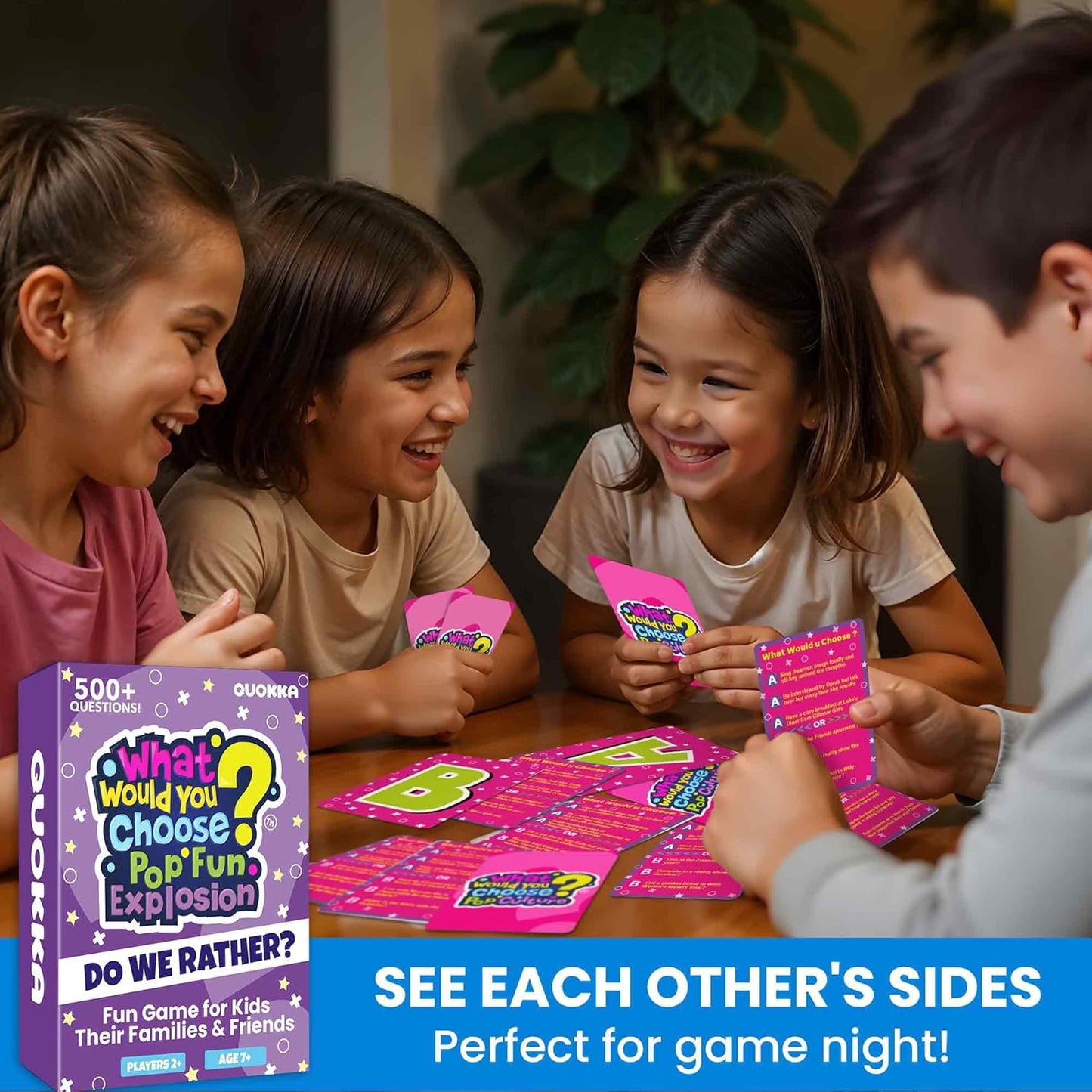 QUOKKA Board Games for Kids 8-12 – Family Games for Kids and Adults – What Would You Choose – 500+ Questions – Original Edition – Fun Card Game for Family Night