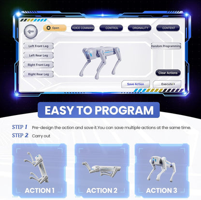 cxjoigxi Smart Dog Toy, Interactive STEM Pet, Voice & Remote Control, App Programming, 30+ Actions, Bionic Walking, RC Dog Birthday Gifts for Kids Boys Girls Age 6+
