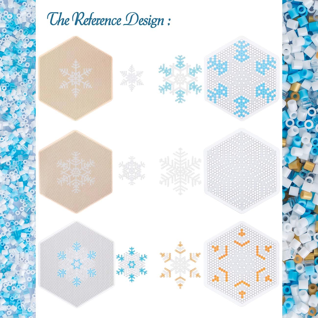 LIHAO Snowflakes Fuse Beads Kit - Made Snowflake Ornament Yourself - Great Christmas Party Favor