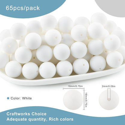 65Pcs 19mm Silicone Beads for Keychain Making Bracelet Necklace, Bulk Round Silicone Beads for Pens（Christmas Green） - Colors B
