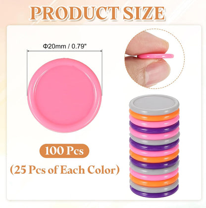 uxcell 100Pcs 0.8 Inch Plastic Poker Chips, Mini Bingo Chips Learning Counters Counting Counters Disks Markers Opaque Game Tokens for Game Play Math Counting, Yellow