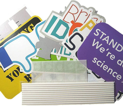 12Pcs Science Photo Booth Props with Stick Mad Scientist Selfie Props Chemistry Laboratory Party Supplies Boy Girl First 1st Bday Baby Shower