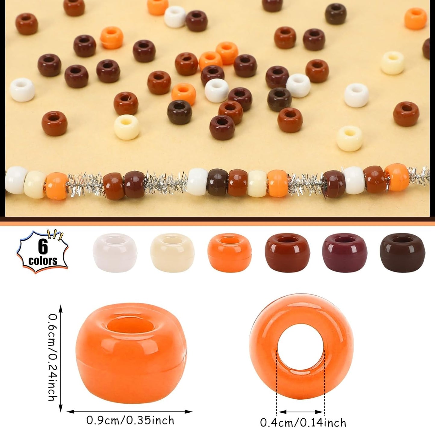 UPINS 1200Pcs Christmas Pony Beads Friendship Plastic Small Hair Beads Red Green White Pony Beads for Necklace Supplies (Christmas)