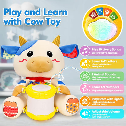Hodurgyi Baby Toys 6-12 Months, Bear Musical Plush with Lights,ABCs,Animal Sounds, Numbers, Infant Early Learning Toy, Christmas Birthday Gifts for 6+ Month Boys &Girls