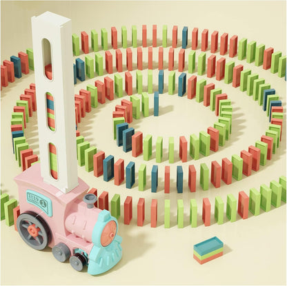 PREPHY Domino Train Toys Kids Games - Automatic Stacking Creative Game 3+ Year Old - Stem Montessori Toy for Boys 4-6 - Summer Autistic Christmas Birthday Gifts 5 6 Toddler Ages 4-8