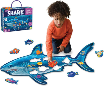 Peaceable Kingdom Giant Floor Puzzles with Uniquely Fun Shaped Pieces for Kids Ages 3+ Gifts for Boys and Girls - Racecar