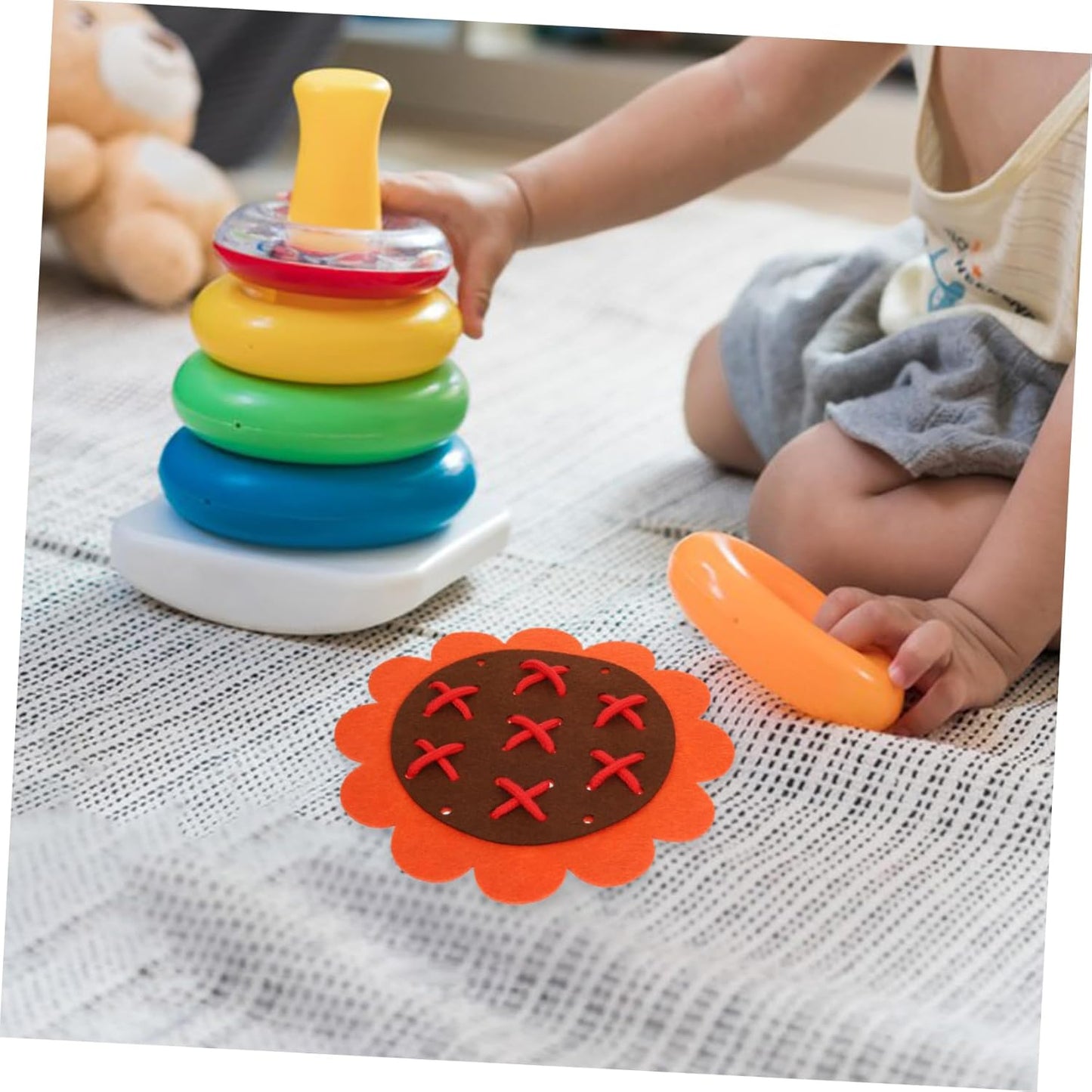 YARNOW 1Set Lacing for Non Woven Threading Activity with Edges for Fine Motor Skills Development and Early Learning Travel Fun