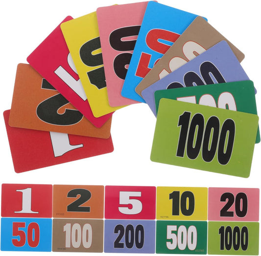 40pcs Math Learning Counters Numbered Poker Chips Plastic Game Tokens Engaging Visuals Portable Math Counting Chips for Boys and Girls