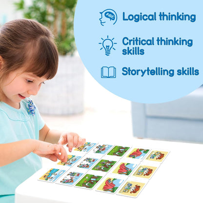 Broytain Sequencing Puzzle Cards,Sequence Game for Kids,Toddler Puzzle,Speech Therapy Toy,Autism Learning Materials,Storytelling,Social Skill,Sentence Building,Learning Activities for 3 4 5 6 Year Old