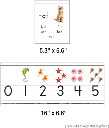 Carson Dellosa Education 26 pc Set of ABC Bulletin Board Decorations aids early learning with bright alphabet visuals and sight word images that help toddlers build strong foundational sound skills.