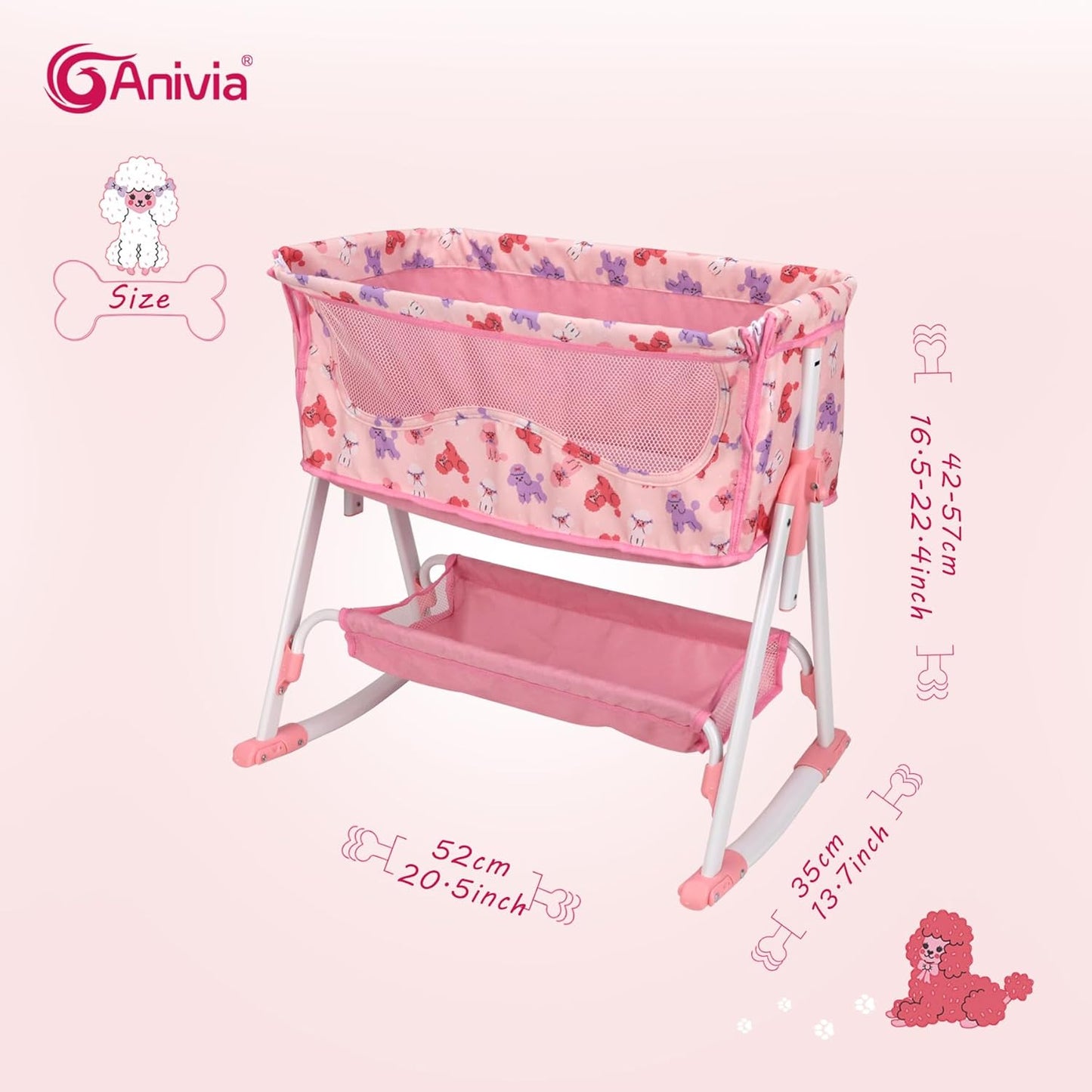 Anivia Stroller Toy Collection Doll Stroller Baby Doll Accessories for Toddlers 1-3Heart Design Gifts for Toddlers and Girls Toy Stroller