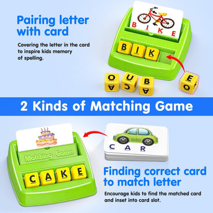 Matching Letter Game for 3 4 5 Year Old Girls Gifts, ABC Learning Toys for Kids Age 3-5, Educational Spelling Games Toys for Toddler Age 4-8, Preschool Birthday Gifts for 2 3 4 5 Year Old Boys Girls