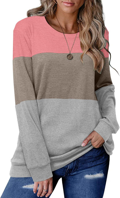 CRAZY GRID Womens Trendy Long Sleeve Shirts Casual Loose Soft Sweatshirt Fall Tops