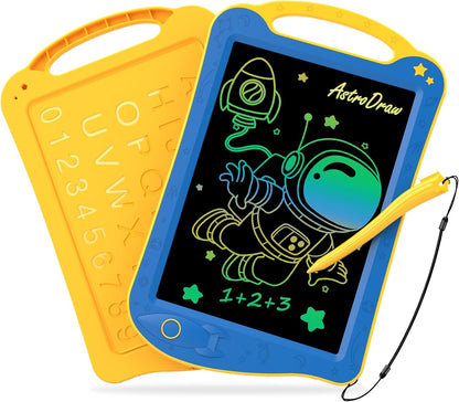 [ClimatePartner Certified] HOMESTEC Astrodraw Drawing Pad, Colorful LCD Writing Tablet for Kids, Doodle Board for Toddlers 3 4 5 6 Years Old, Travel Toy Birthday Gift for Boys Girls (Aqua/Purple)