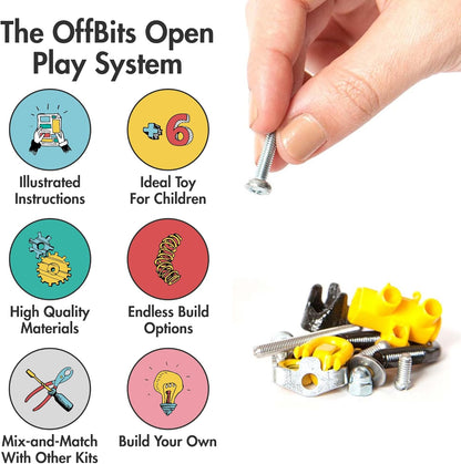 The OFFBITS Offbits Animal Kit - Pingubit, Penguin Model Size Kit with Super Tool + Online Community Unlocking Code, Black, Yellow, Grey, Small (Black Penguin)