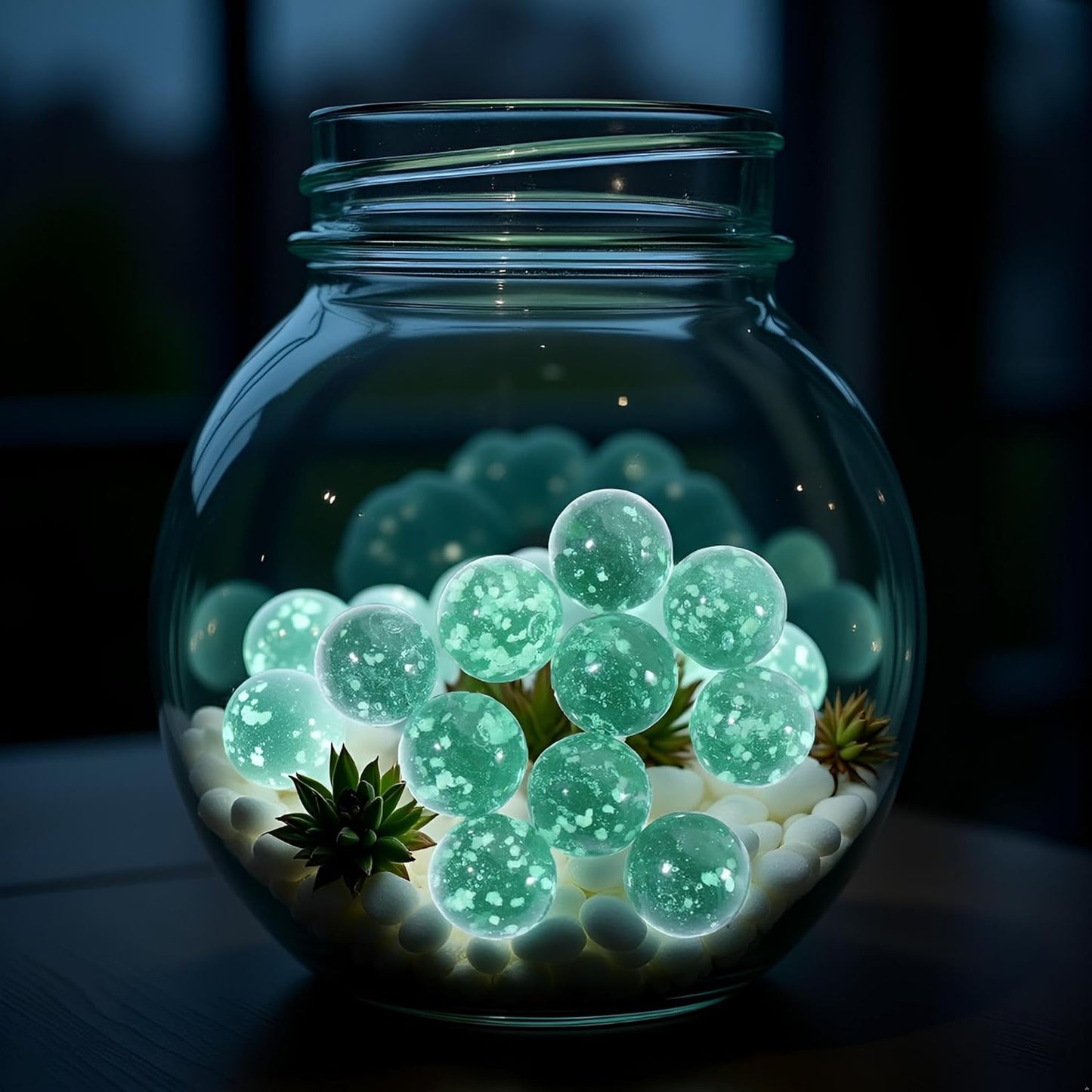10Pcs Glass Marbles Glow in The Dark Multi-Color Luminous Marbles Marble Games and DIY Home Decoration Marble Runs Learning and Education (0.47 inch) (Green)
