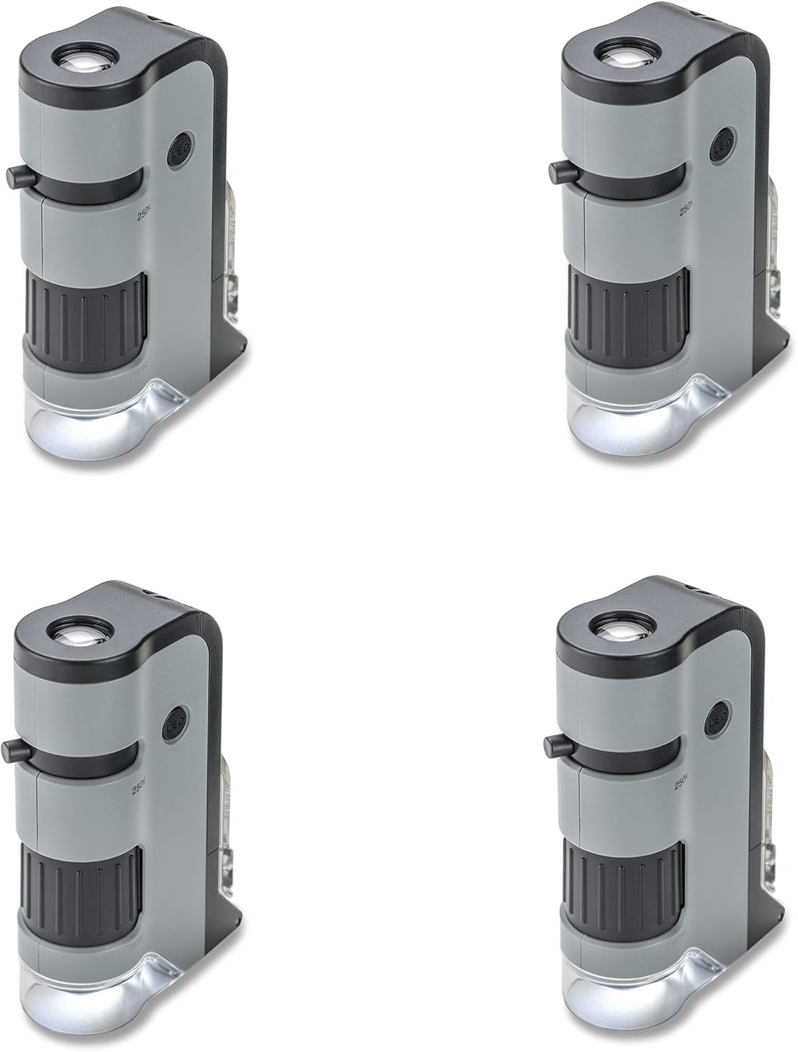 Carson MicroFlip 100x-250x, LED UV Pocket Microscope with Smartphone Clip, STEM Education (MP-250)