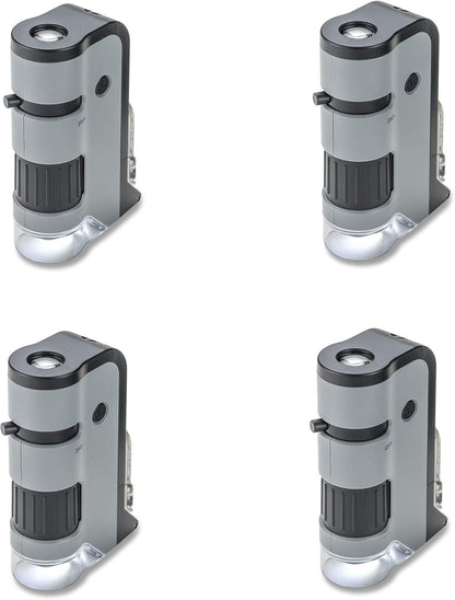 Carson MicroFlip 100x-250x, LED UV Pocket Microscope with Smartphone Clip, STEM Education (MP-250)