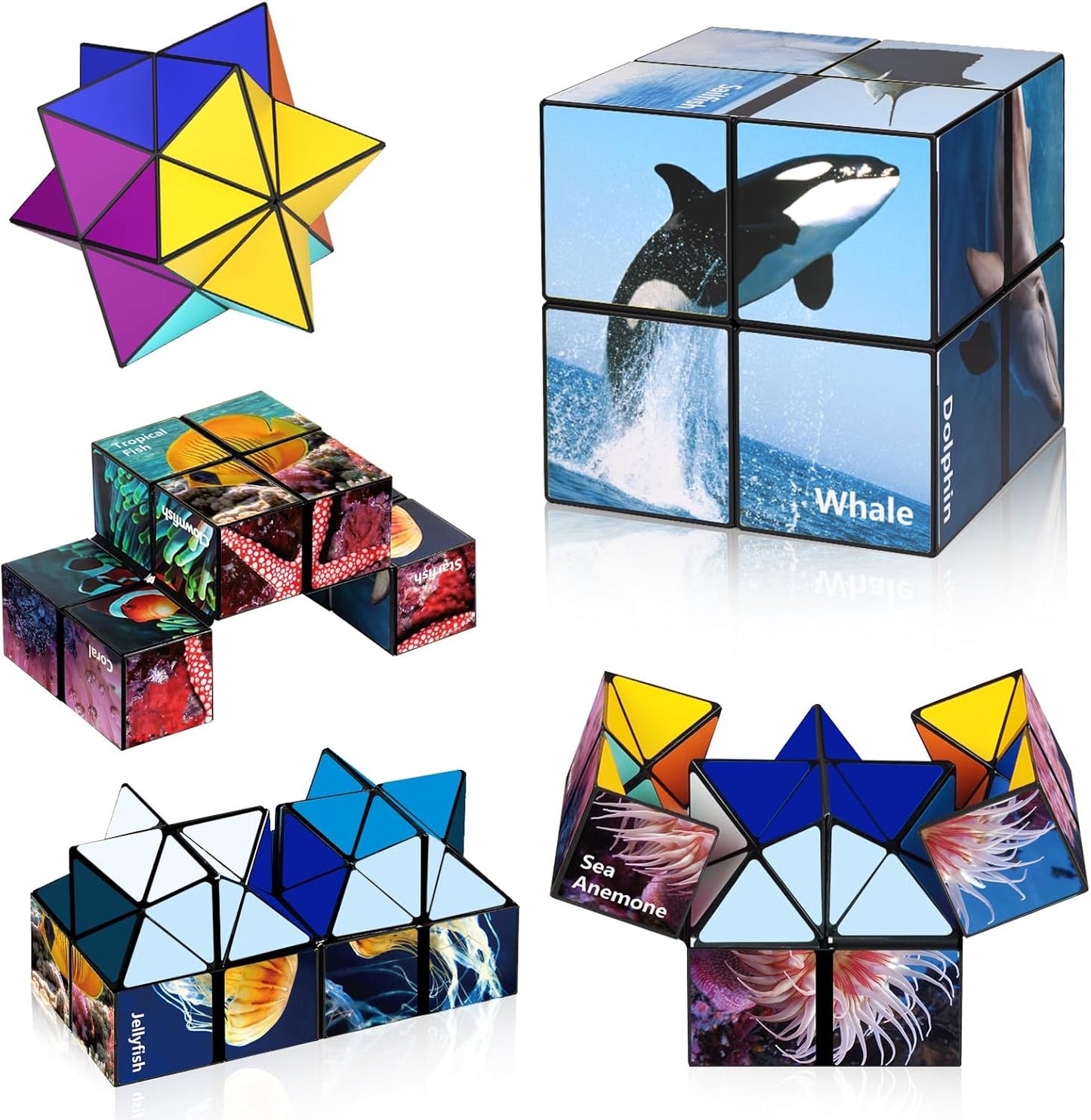 Star Cube Magic Cube Set, 2 in 1 Yoshimoto Cube for Kids and Adults, Toy for Boys and Girls Ages 8-12