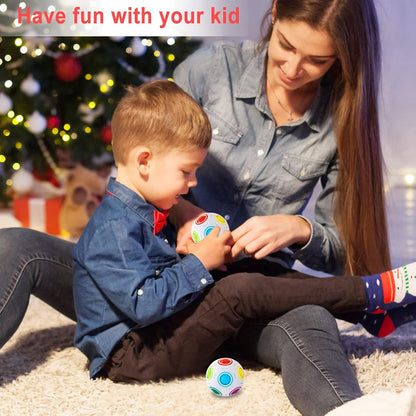 Vdealen Magic Rainbow Puzzle Ball, Fidget Ball Puzzle Brain Teaser Fidget Toy for Boys & Girls- Birthday Party Easter Valentines Christmas Stocking Stuffers for Kids Teen & Adults(Off White)