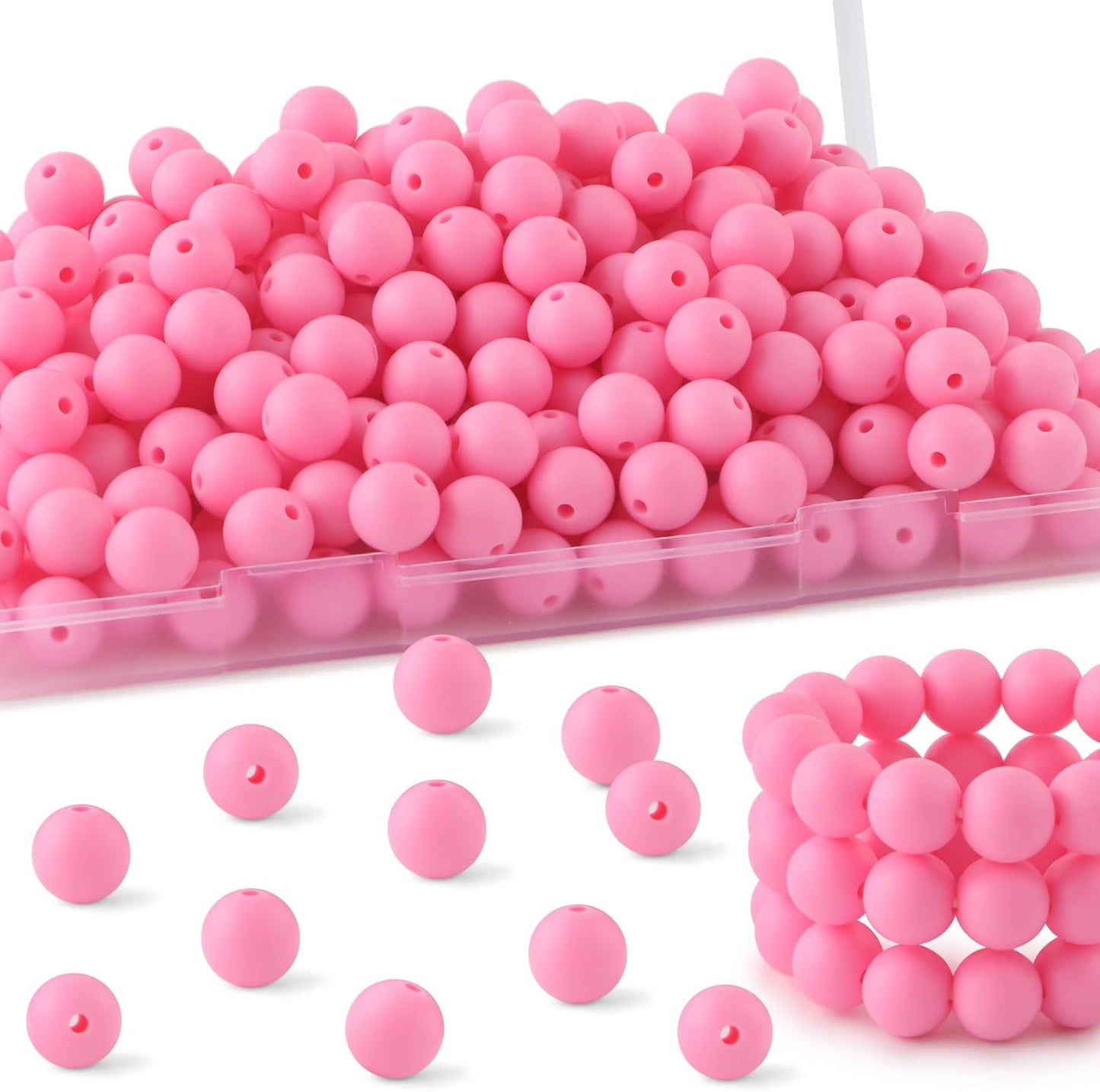 65Pcs 19mm Silicone Beads for Keychain Making Bracelet Necklace, Bulk Round Silicone Beads for Pens（Christmas Green） - Colors A